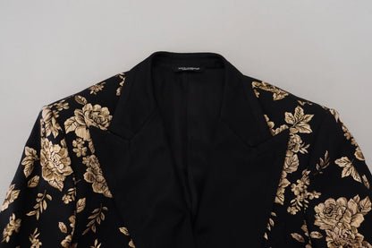 Dolce & Gabbana Gold Black Floral Embroidered Jacket Blazer – IT48 | M par Dolce & Gabbana | Disponible sur Sandy Store ByNet