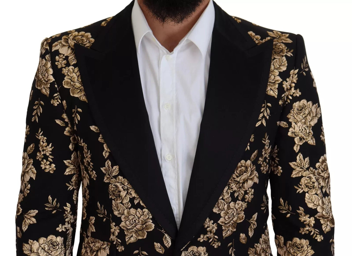 Dolce & Gabbana Gold Black Floral Embroidered Jacket Blazer – IT48 | M par Dolce & Gabbana | Disponible sur Sandy Store ByNet