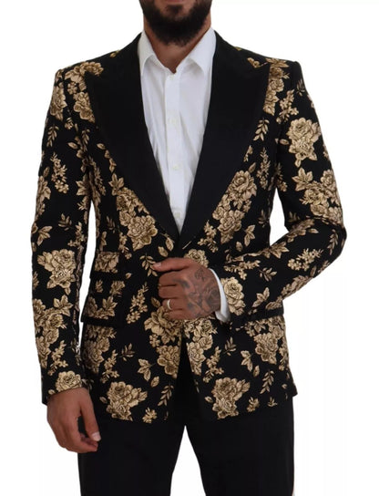 Dolce & Gabbana Gold Black Floral Embroidered Jacket Blazer – IT48 | M par Dolce & Gabbana | Disponible sur Sandy Store ByNet