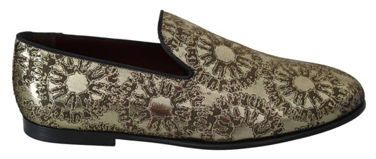 Dolce & Gabbana Gold Bordeaux Loafers Slides Dress Shoes - Sandy Store ByNet