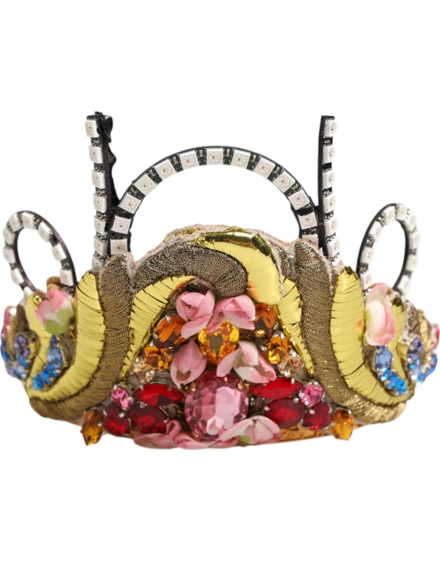 Dolce & Gabbana Gold Brass Crystal Embellished Headpiece Crown Diadem Tiara – par Dolce & Gabbana | Disponible sur Sandy Store ByNet