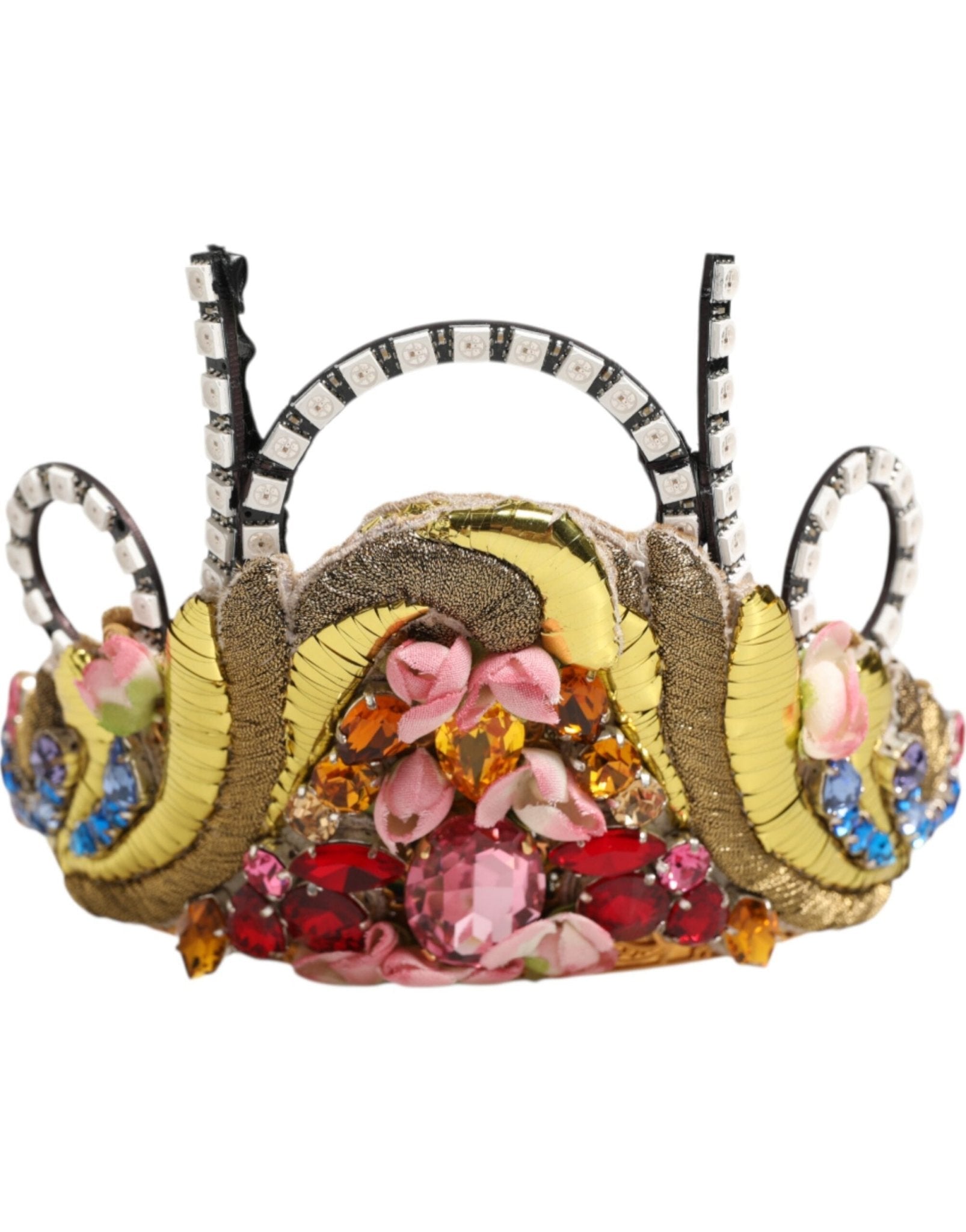 Dolce & Gabbana Gold Brass Crystal Embellished Headpiece Crown Diadem Tiara – par Dolce & Gabbana | Disponible sur Sandy Store ByNet
