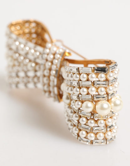 Dolce & Gabbana Gold Brass Glas Crystal Faux Pearl Embellished Brooch – par Dolce & Gabbana | Disponible sur Sandy Store ByNet