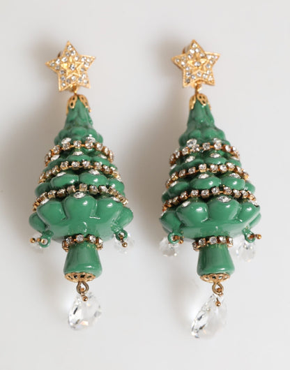 Dolce & Gabbana Gold Brass Multicolour Christmas Tree Earrings – par Dolce & Gabbana | Disponible sur Sandy Store ByNet
