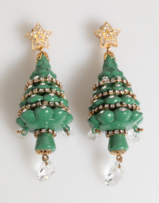 Dolce & Gabbana Gold Brass Multicolour Christmas Tree Earrings – par Dolce & Gabbana | Disponible sur Sandy Store ByNet