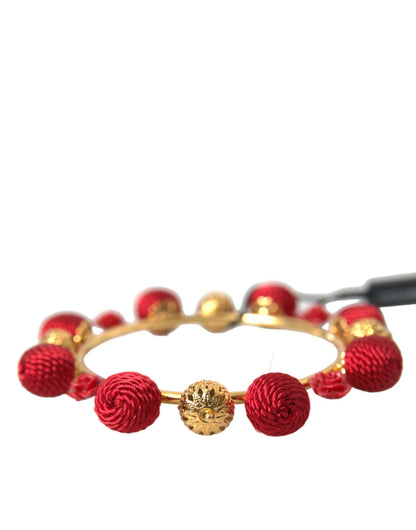 Dolce & Gabbana Gold Brass Red RUNWAY Sicilia Natale Roses Bracelet - Sandy Store ByNet