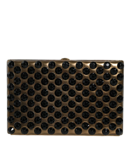 Dolce & Gabbana Gold Crystal Bifold Clutch Evening Party Women Purse Bag - Sandy Store ByNet
