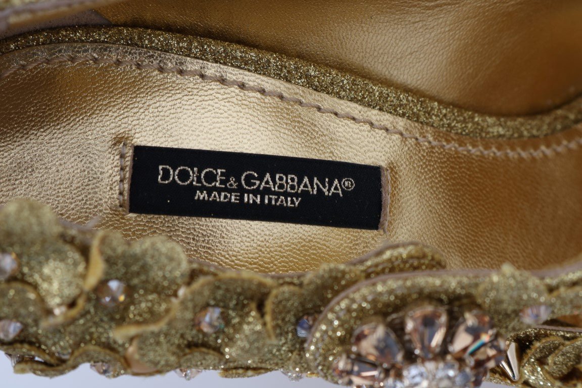 Dolce & Gabbana Gold Floral Crystal Embellished Pumps - Sandy Store ByNet