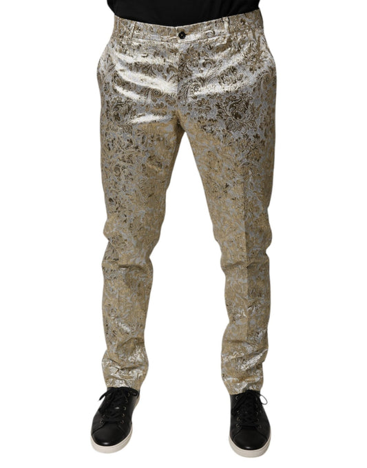 Dolce & Gabbana Gold Floral Jacquard Men Dress Pants – IT48 | M par Dolce & Gabbana | Disponible sur Sandy Store ByNet