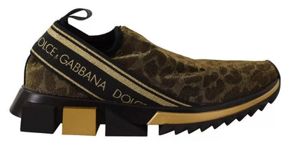 Dolce & Gabbana Gold Glitter Leopard Sorrento Sneakers Shoes – EU40.5/US10 par Dolce & Gabbana | Disponible sur Sandy Store ByNet