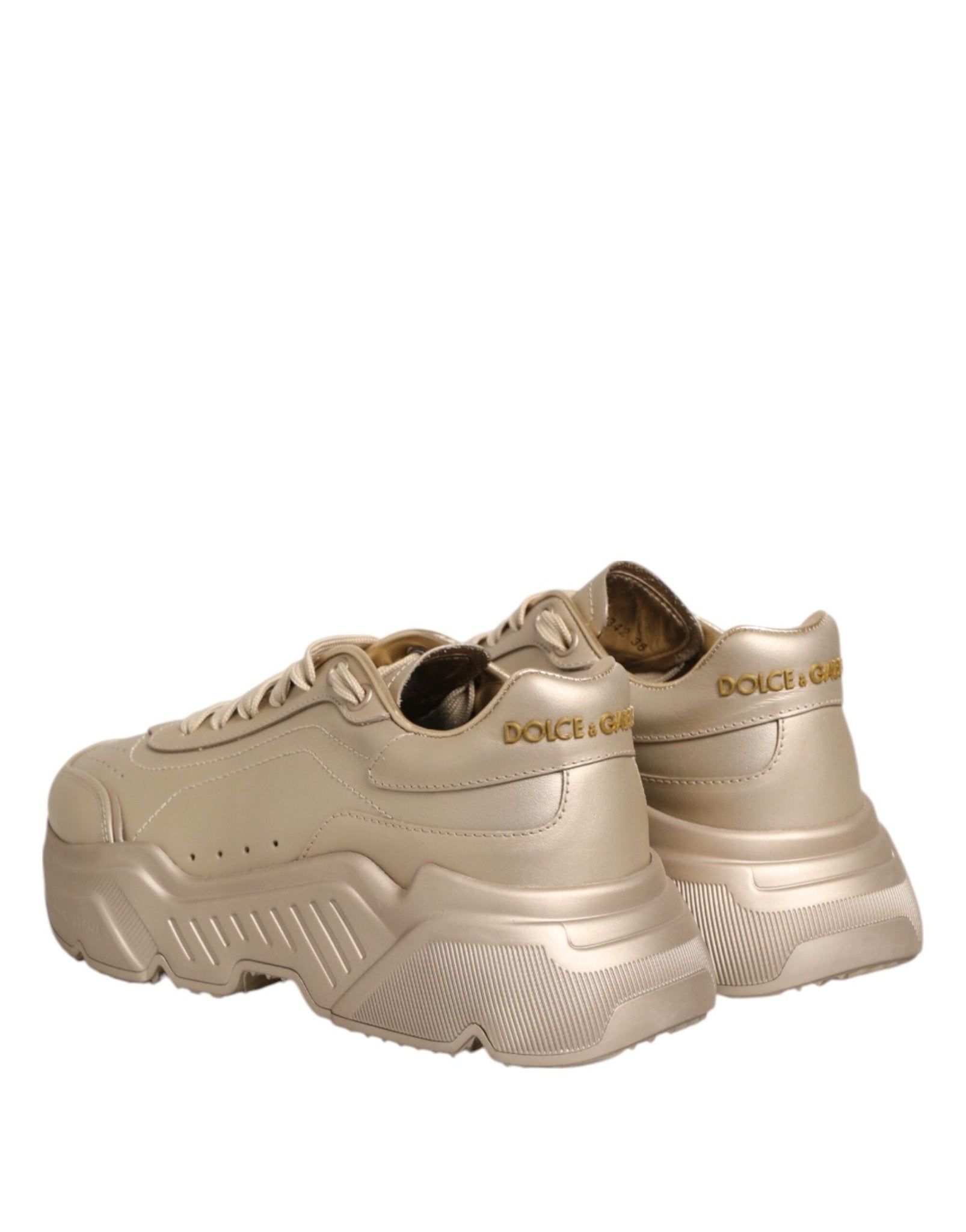 Dolce & Gabbana Gold Leather Daymaster Women Sneaker Shoes – EU36/US5.5 par Dolce & Gabbana | Disponible sur Sandy Store ByNet