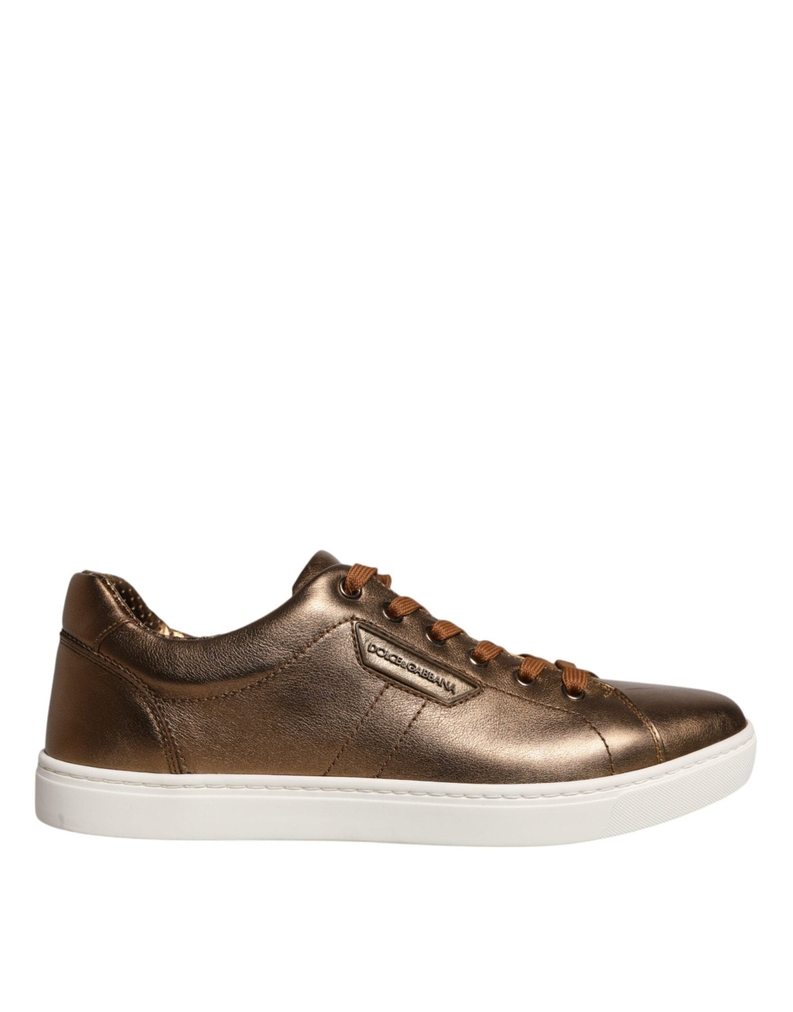 Dolce & Gabbana Gold Leather Logo London Men Sneaker Shoes – EU40.5/US7.5 par Dolce & Gabbana | Disponible sur Sandy Store ByNet