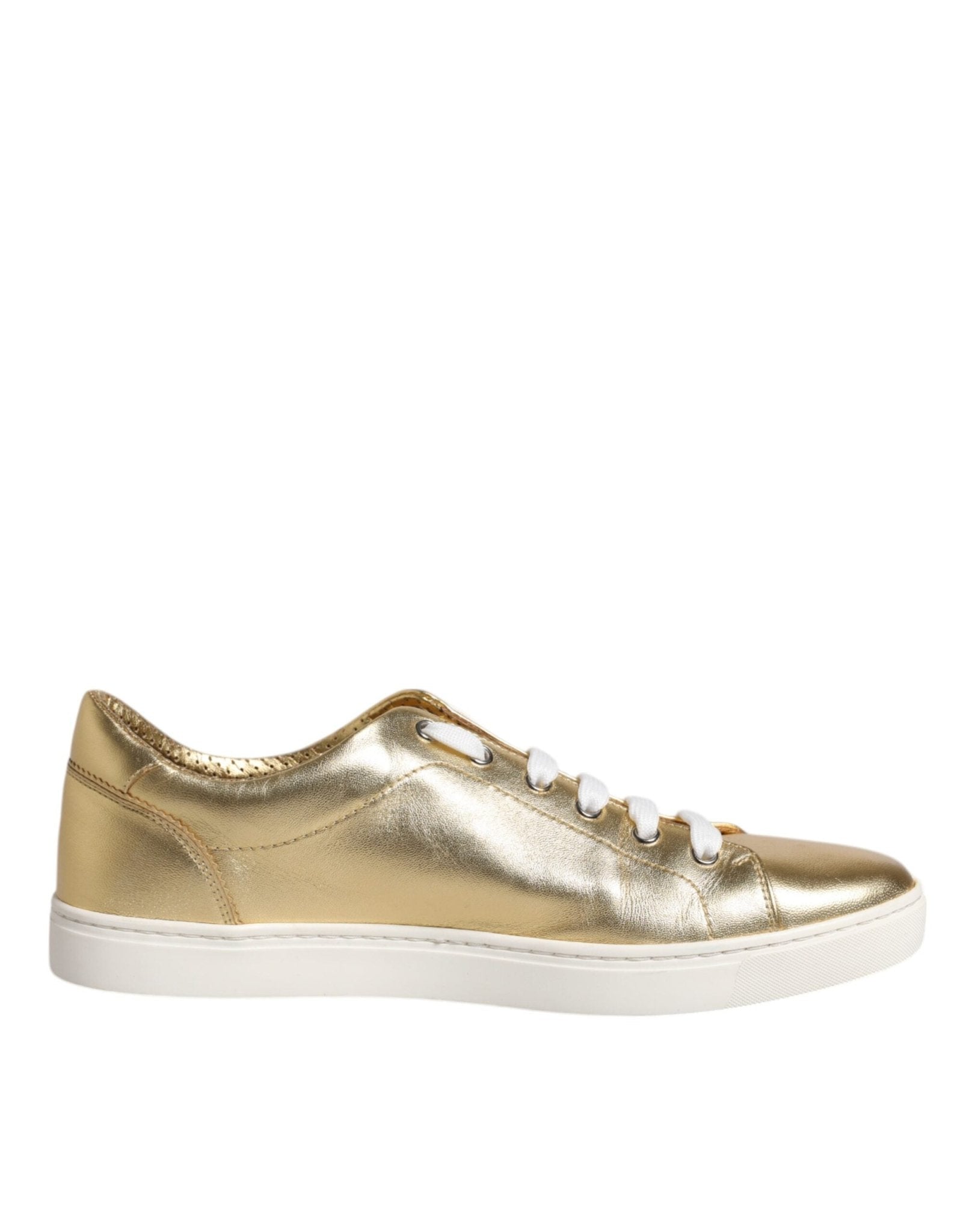 Dolce & Gabbana Gold Leather Logo London Men Sneakers Shoes – EU41.5/US8.5 par Dolce & Gabbana | Disponible sur Sandy Store ByNet