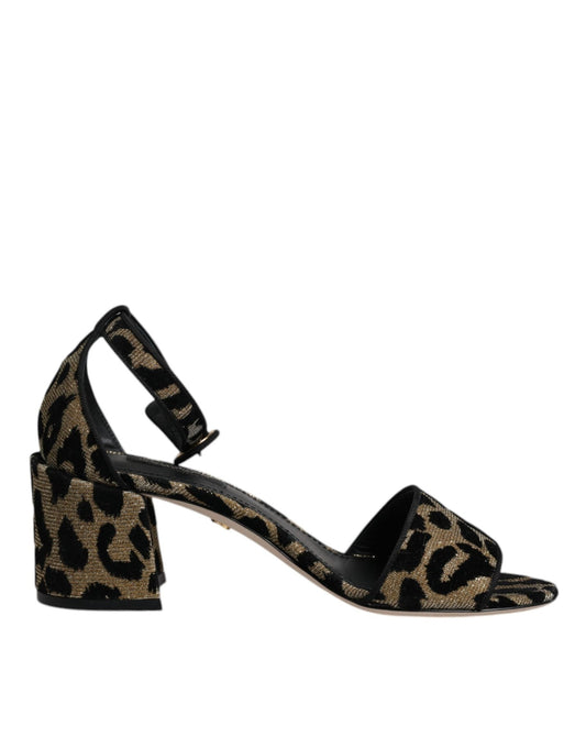 Dolce & Gabbana Gold Leopard Ankle Strap Heels Sandals Shoes – EU36.5/US6 par Dolce & Gabbana | Disponible sur Sandy Store ByNet