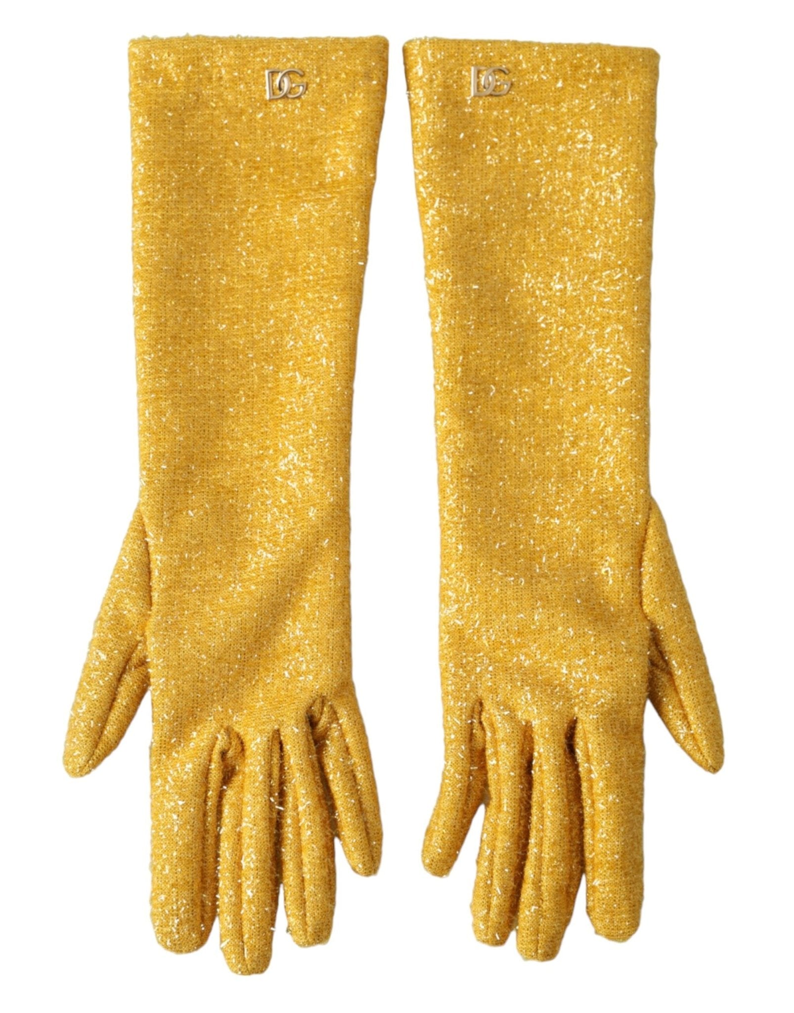 Dolce & Gabbana Gold Lurex Fantasia Mid Arm Length Gloves - Sandy Store ByNet