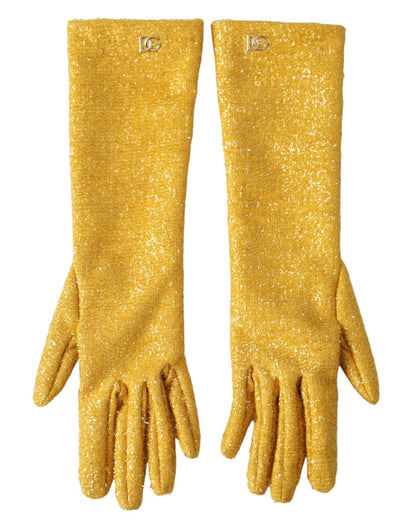 Dolce & Gabbana Gold Lurex Fantasia Mid Arm Length Gloves - Sandy Store ByNet