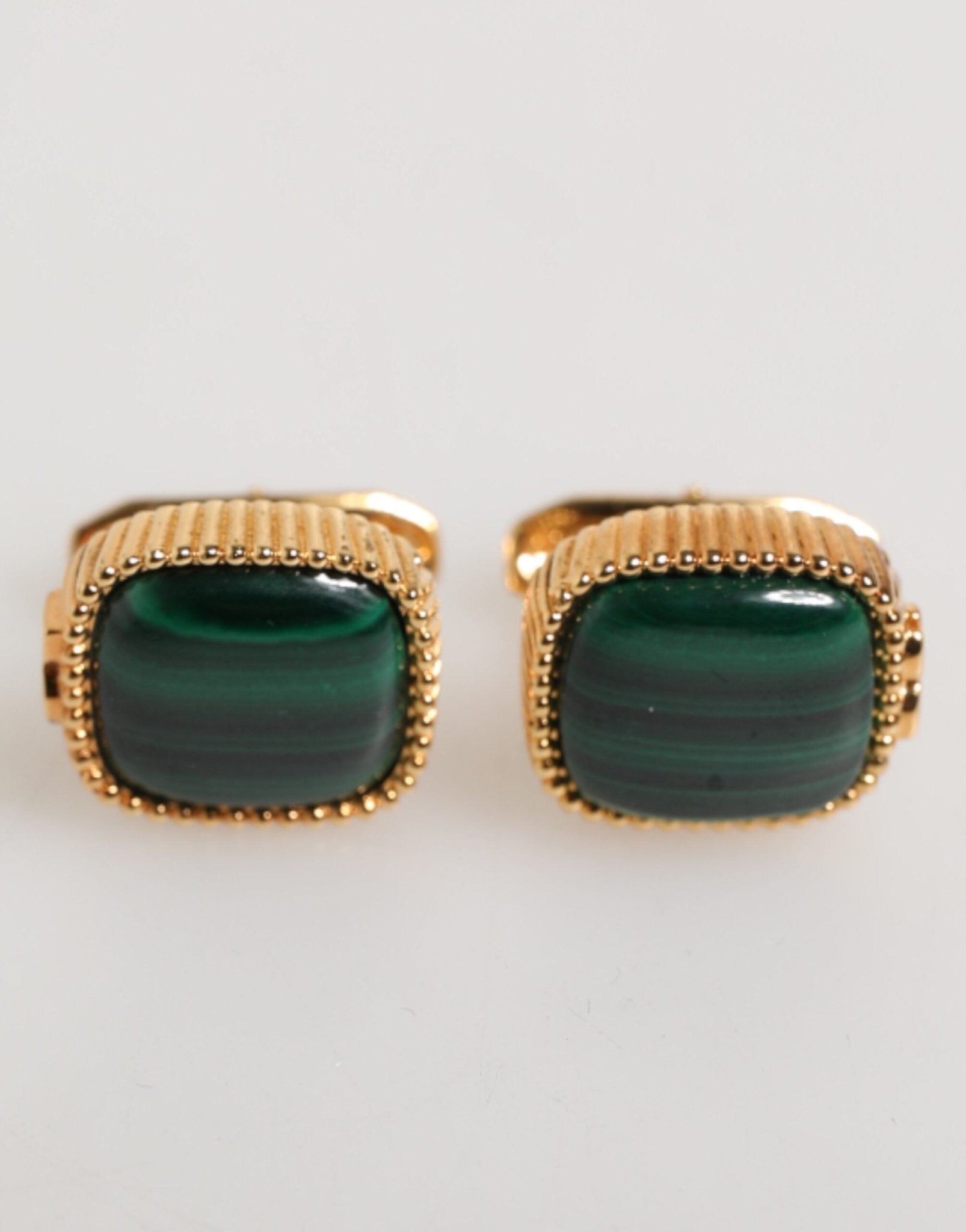 Dolce & Gabbana Gold Malachite Green Stone Square Men's Accessory Cufflink – par Dolce & Gabbana | Disponible sur Sandy Store ByNet