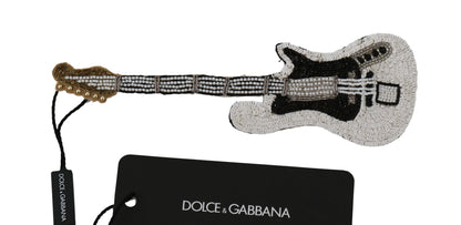 Dolce & Gabbana Gold Sequined Guitar Pin Brooch - Sandy Store ByNet