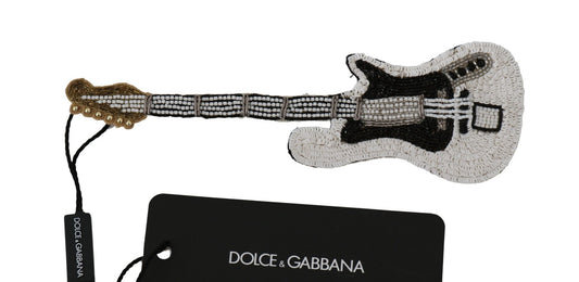 Dolce & Gabbana Gold Sequined Guitar Pin Brooch - Sandy Store ByNet