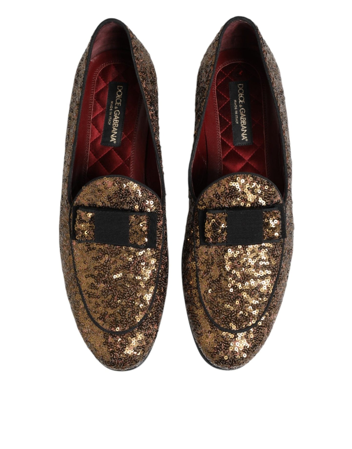 Dolce & Gabbana Gold Sequined Slip On Loafers Men Dress Shoes – EU44/US11 par Dolce & Gabbana | Disponible sur Sandy Store ByNet
