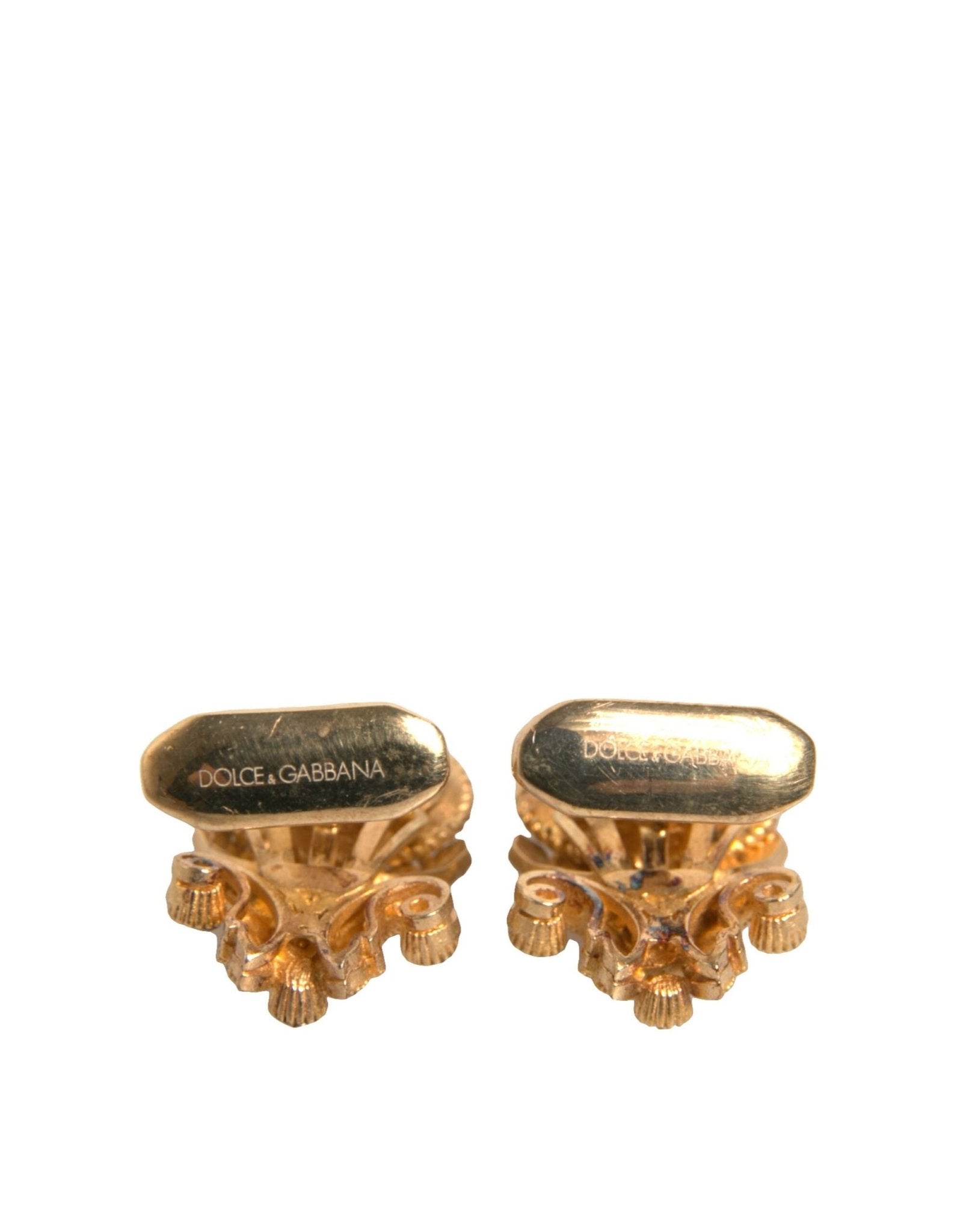 Dolce & Gabbana Gold Tone 925 Sterling Silver Crystal Cufflink - Sandy Store ByNet