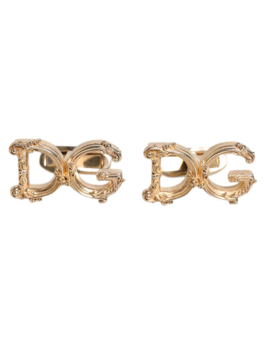 Dolce & Gabbana Gold Tone 925 Sterling Silver DG Logo Cufflink - Sandy Store ByNet