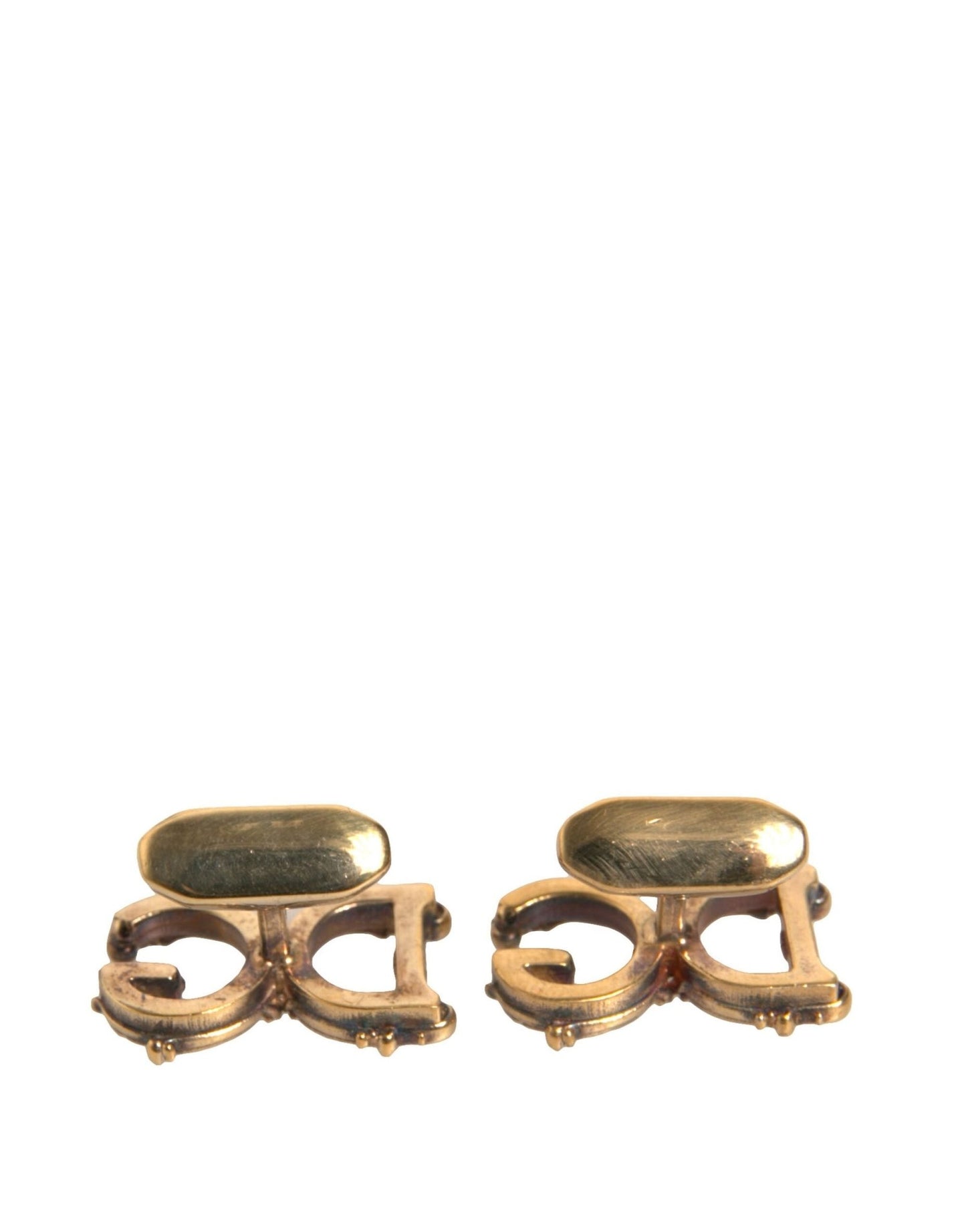 Dolce & Gabbana Gold Tone 925 Sterling Silver DG Logo Cufflink - Sandy Store ByNet
