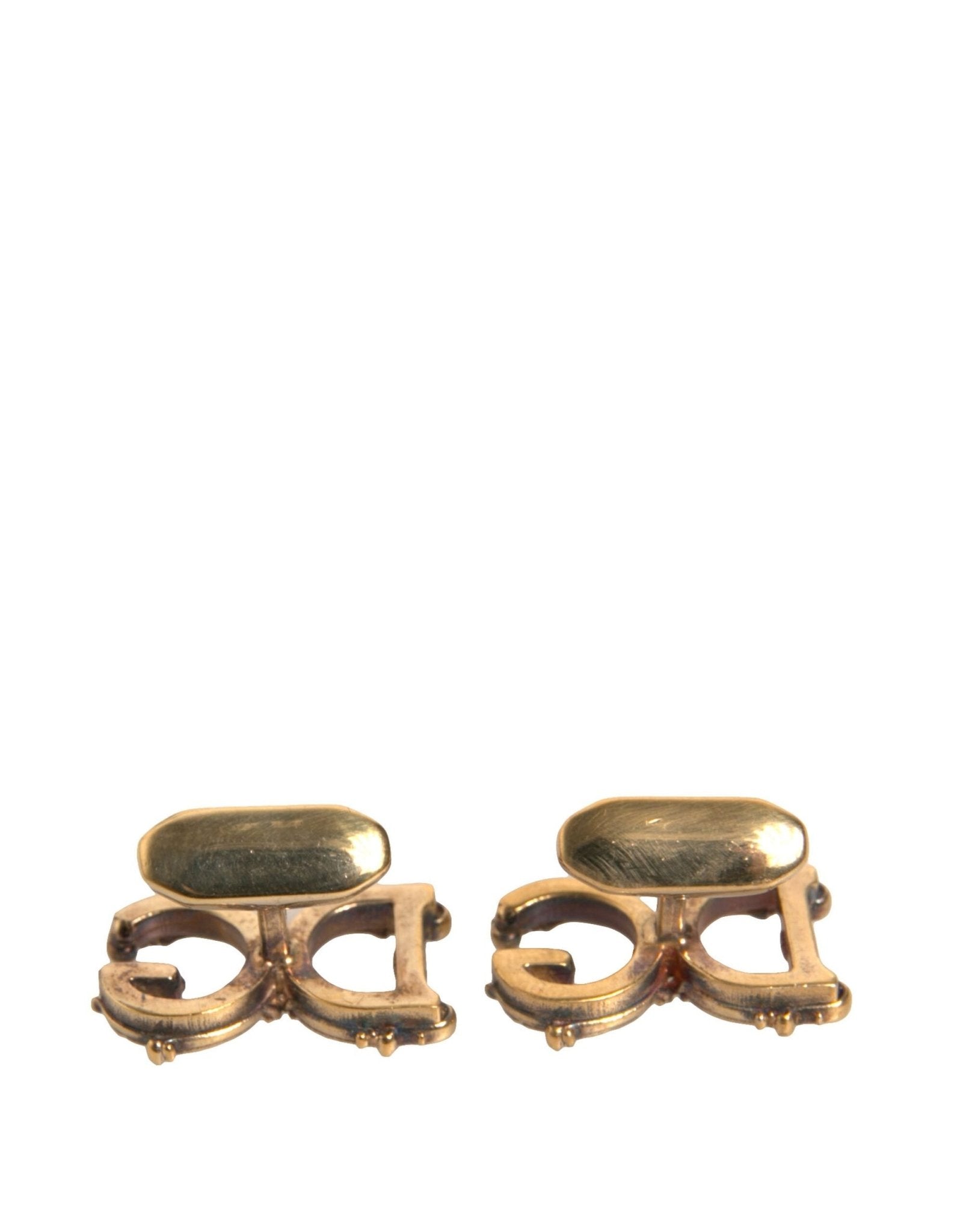 Dolce & Gabbana Gold Tone 925 Sterling Silver DG Logo Cufflink - Sandy Store ByNet