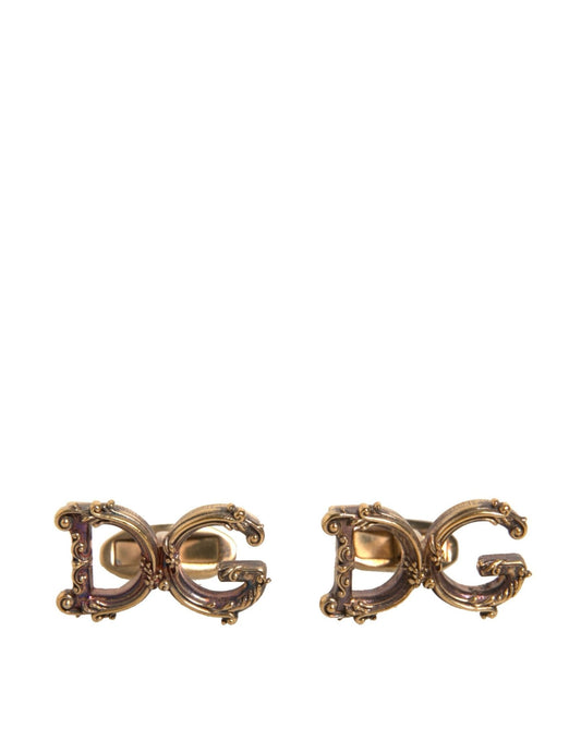 Dolce & Gabbana Gold Tone 925 Sterling Silver DG Logo Cufflink - Sandy Store ByNet