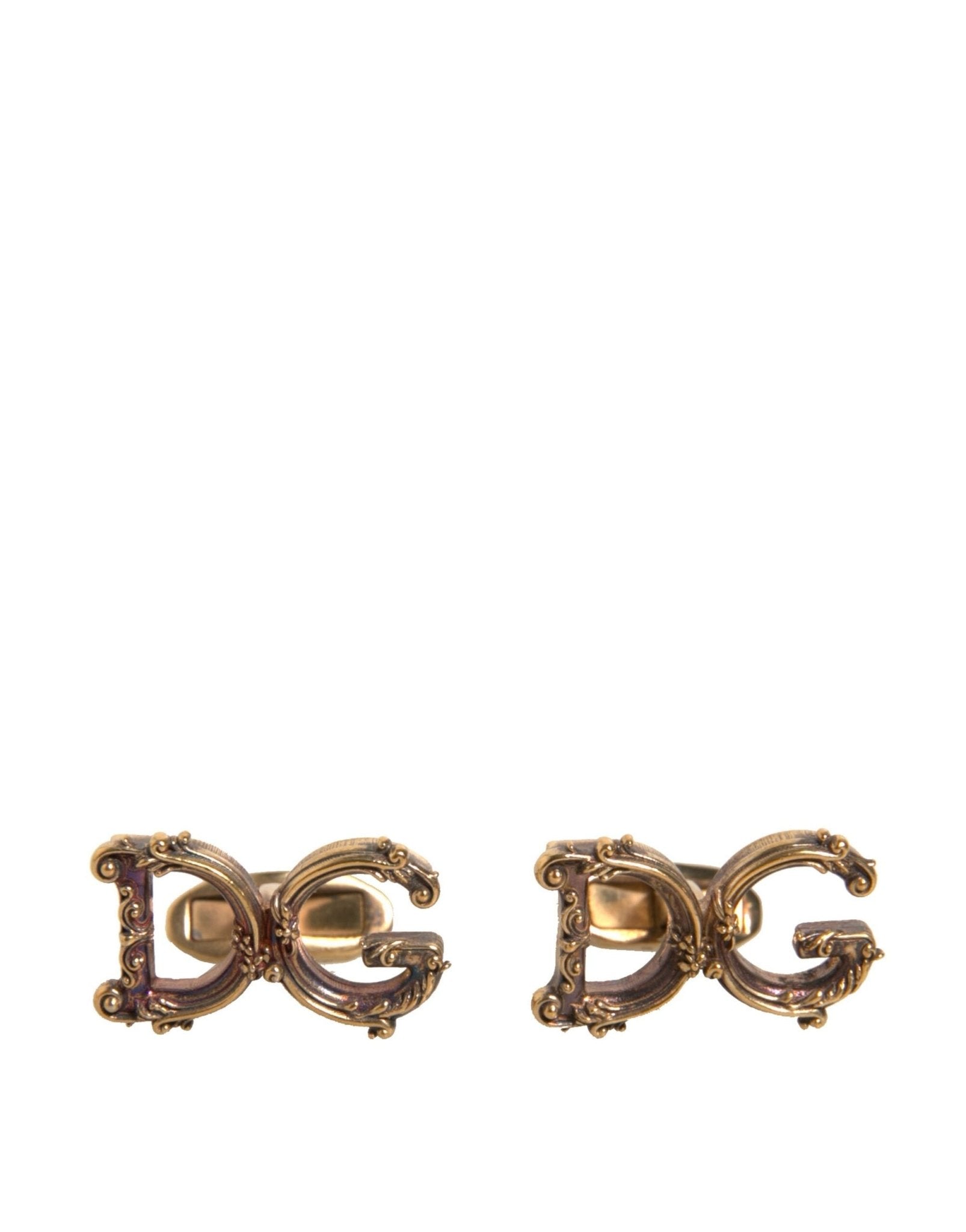 Dolce & Gabbana Gold Tone 925 Sterling Silver DG Logo Cufflink - Sandy Store ByNet