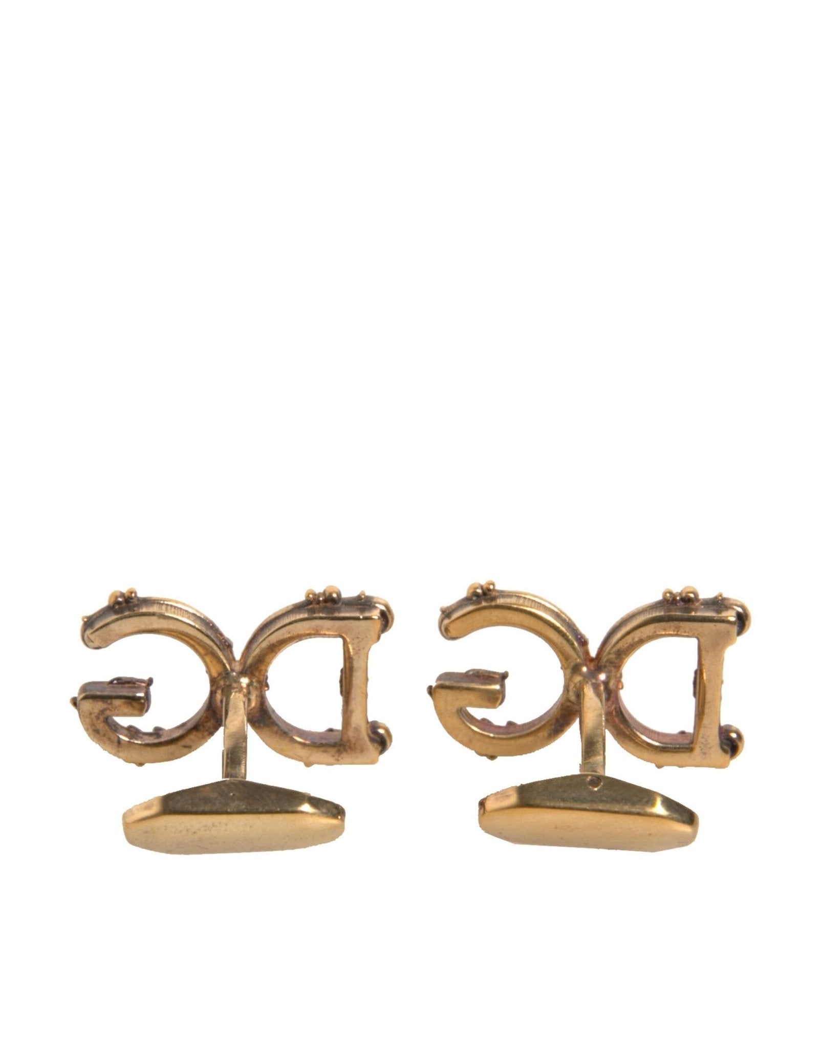 Dolce & Gabbana Gold Tone 925 Sterling Silver DG Logo Cufflink - Sandy Store ByNet