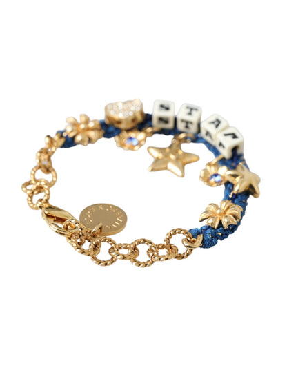 Dolce & Gabbana Gold Tone Brass Chain Star Fashion Bracelet - Sandy Store ByNet