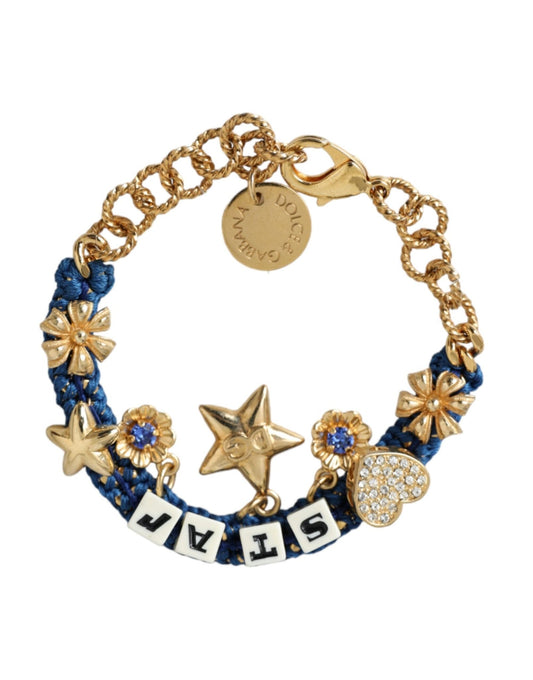 Dolce & Gabbana Gold Tone Brass Chain Star Fashion Bracelet - Sandy Store ByNet