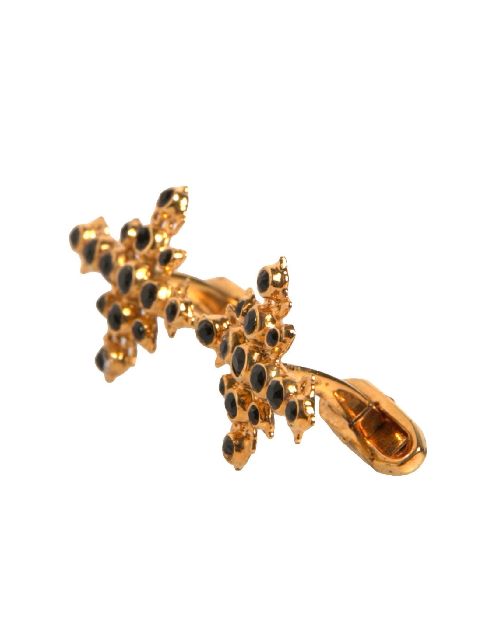 Dolce & Gabbana Gold Tone Brass Cross Crystal Cufflink - Sandy Store ByNet