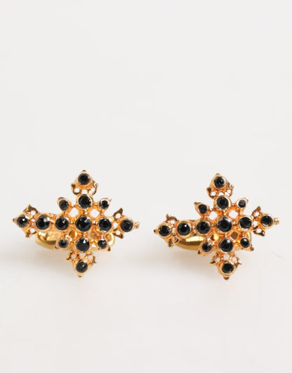Dolce & Gabbana Gold Tone Brass Cross Crystal Men Accessory Cufflink – par Dolce & Gabbana | Disponible sur Sandy Store ByNet