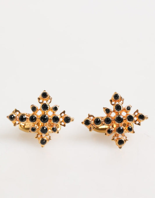 Dolce & Gabbana Gold Tone Brass Cross Crystal Men Accessory Cufflink – par Dolce & Gabbana | Disponible sur Sandy Store ByNet