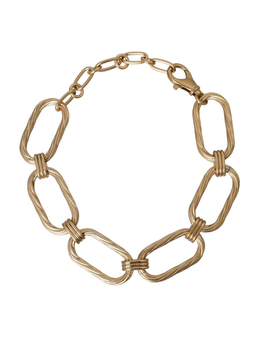 Dolce & Gabbana Gold Tone Brass Large Link Chain Jewelry Necklace - Sandy Store ByNet