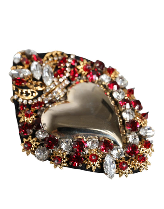Dolce & Gabbana Gold Tone Brass Sacred Heart Crystal Embellished Brooch – par Dolce & Gabbana | Disponible sur Sandy Store ByNet