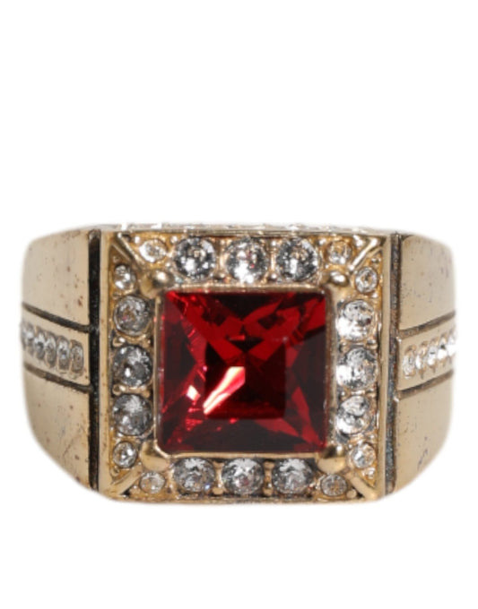 Dolce & Gabbana Gold Tone Sterling Silver 925 Crystals Ring – EU58 | US9 par Dolce & Gabbana | Disponible sur Sandy Store ByNet