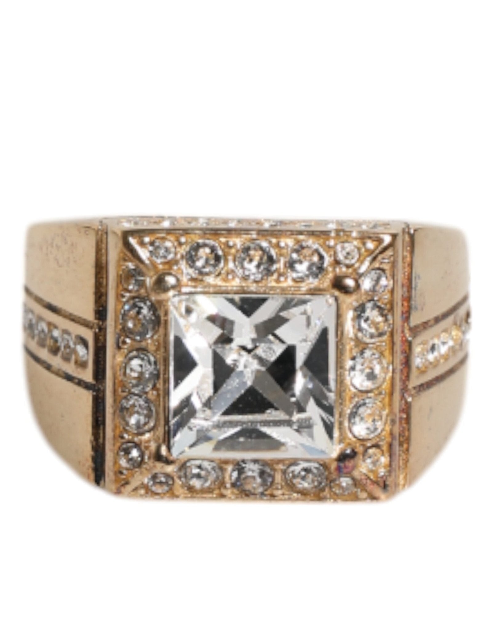 Dolce & Gabbana Gold Tone Sterling Silver 925 Crystals Ring – EU58 | US9 par Dolce & Gabbana | Disponible sur Sandy Store ByNet