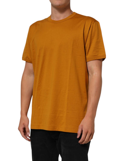 Dolce & Gabbana Golden Brown Crew Neck Short Sleeve T-shirt – IT58 | 3XL par Dolce & Gabbana | Disponible sur Sandy Store ByNet