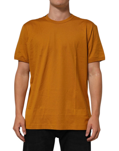 Dolce & Gabbana Golden Brown Crew Neck Short Sleeve T-shirt – IT58 | 3XL par Dolce & Gabbana | Disponible sur Sandy Store ByNet