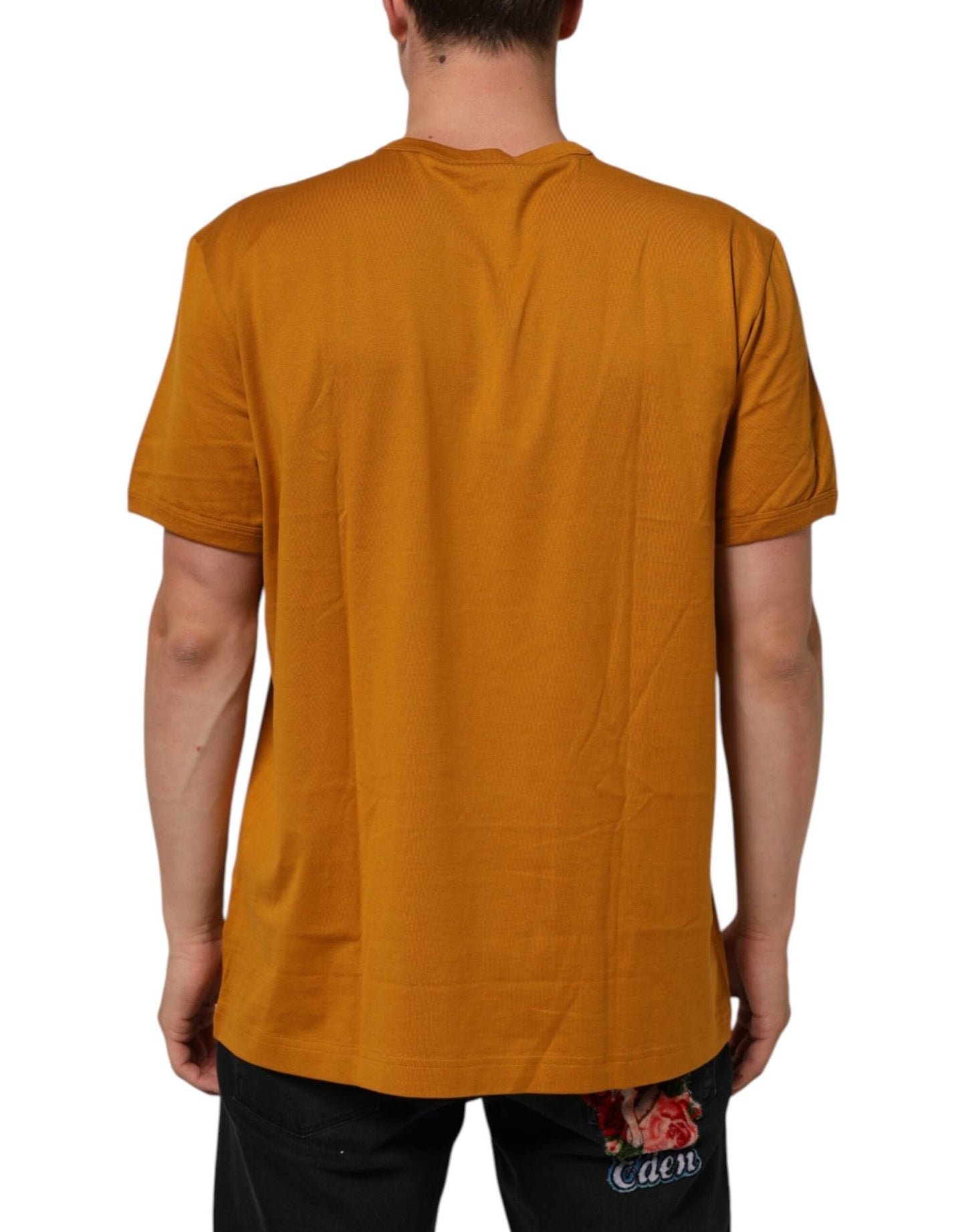 Dolce & Gabbana Golden Brown Crew Neck Short Sleeve T-shirt – IT58 | 3XL par Dolce & Gabbana | Disponible sur Sandy Store ByNet