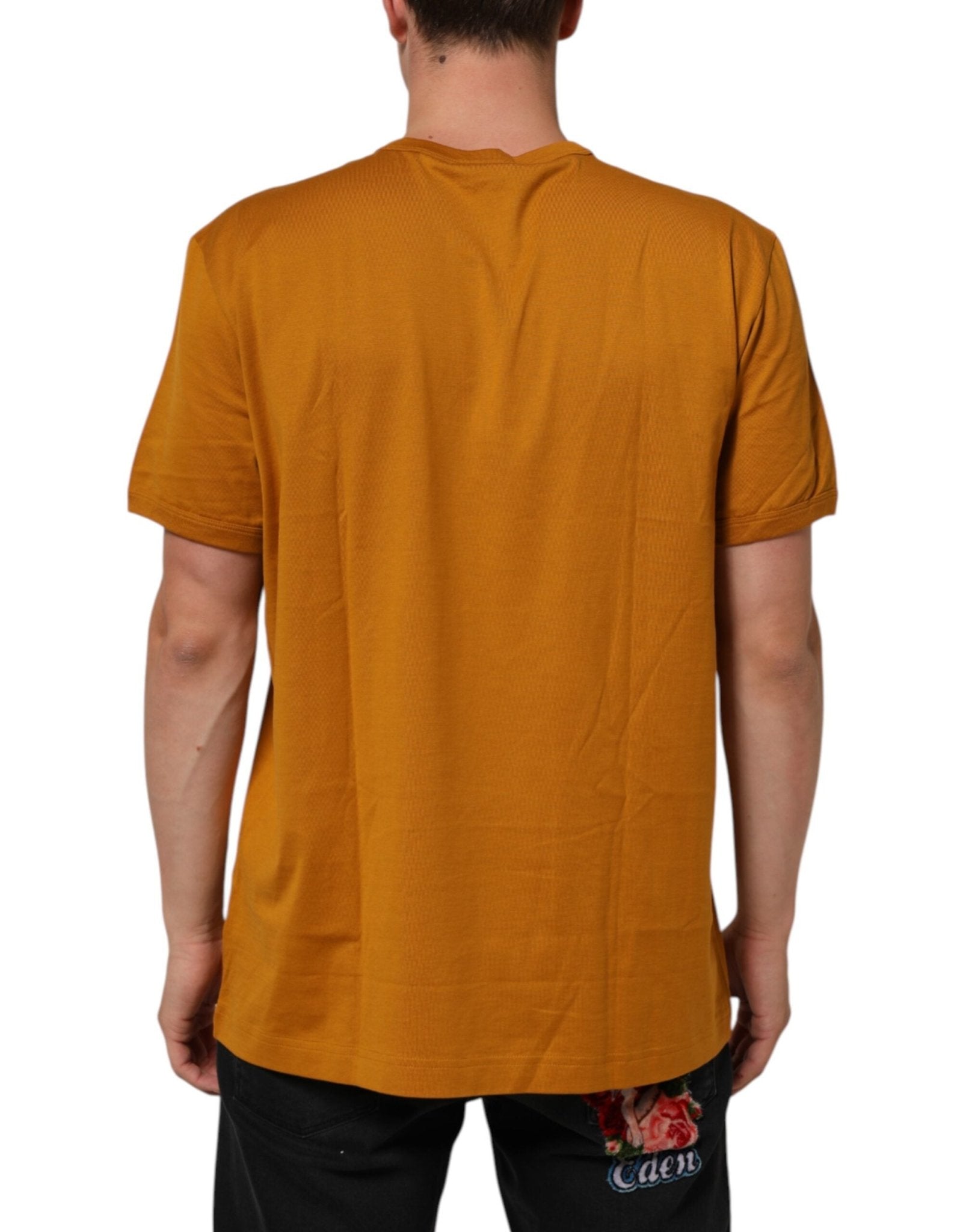 Dolce & Gabbana Golden Brown Crew Neck Short Sleeve T-shirt – IT58 | 3XL par Dolce & Gabbana | Disponible sur Sandy Store ByNet