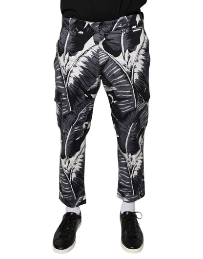 Dolce & Gabbana Gray Banana Leaf Cotton Stretch Capri Pants – IT46 | S par Dolce & Gabbana | Disponible sur Sandy Store ByNet