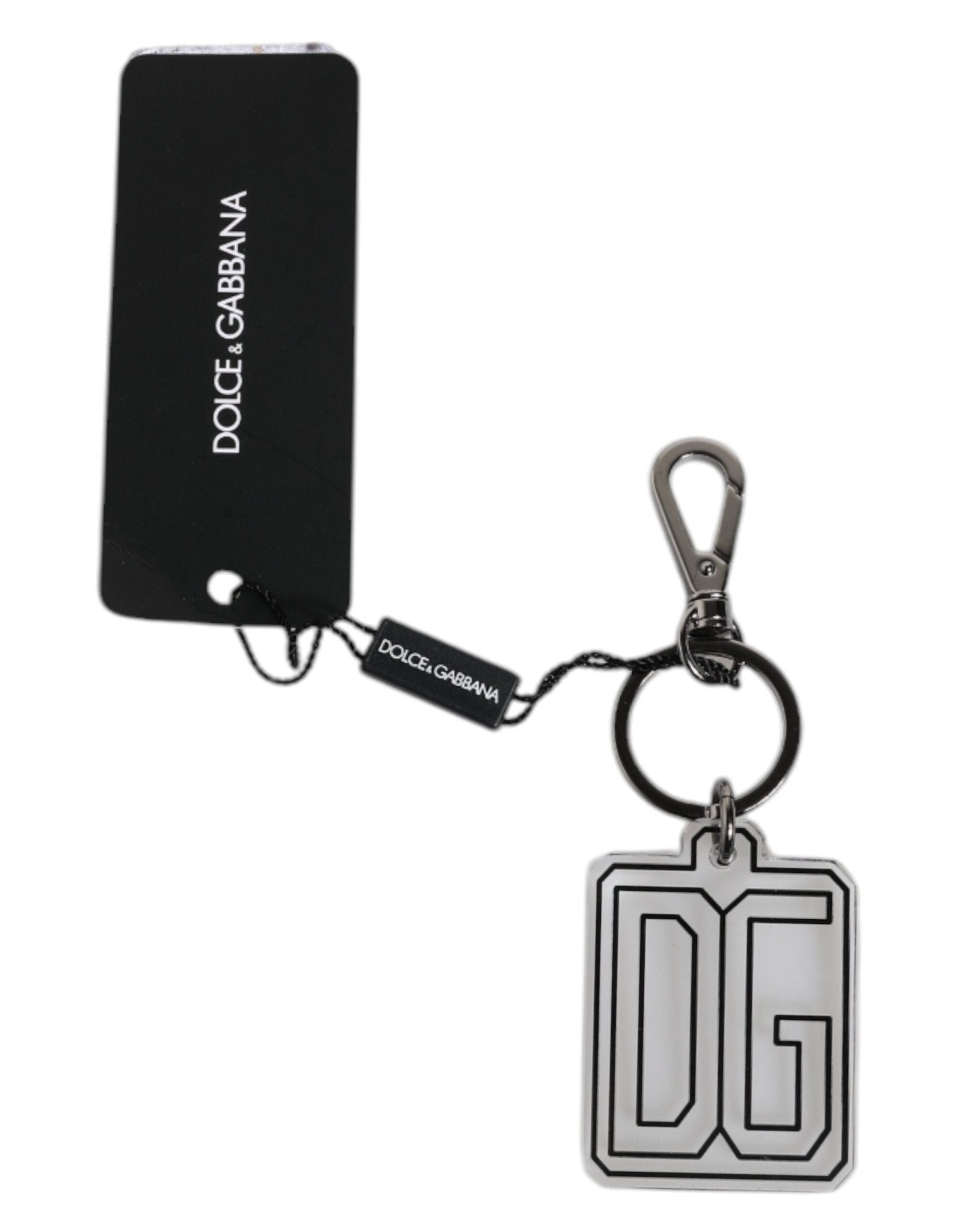 Dolce & Gabbana Gray Black DG Rubber Logo Silver Men's Keychain Keyring – par Dolce & Gabbana | Disponible sur Sandy Store ByNet