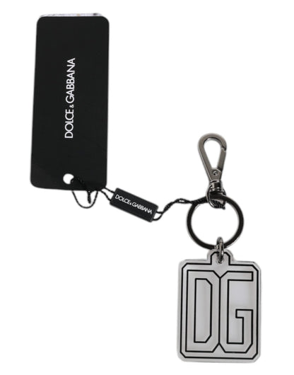 Dolce & Gabbana Gray Black DG Rubber Logo Silver Men's Keychain Keyring – par Dolce & Gabbana | Disponible sur Sandy Store ByNet
