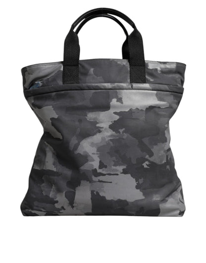 Dolce & Gabbana Gray Camo Cotton Multiple Compartments Tote Bag - Sandy Store ByNet
