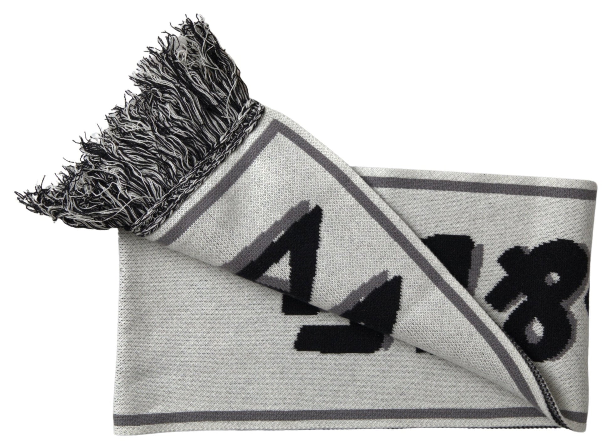 Dolce & Gabbana Gray Cashmere Knitted Wrap Shawl Fringe Scarf – par Dolce & Gabbana | Disponible sur Sandy Store ByNet