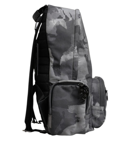 Dolce & Gabbana Gray Cotton Camouflage Logo Plaque Backpack Bag - Sandy Store ByNet